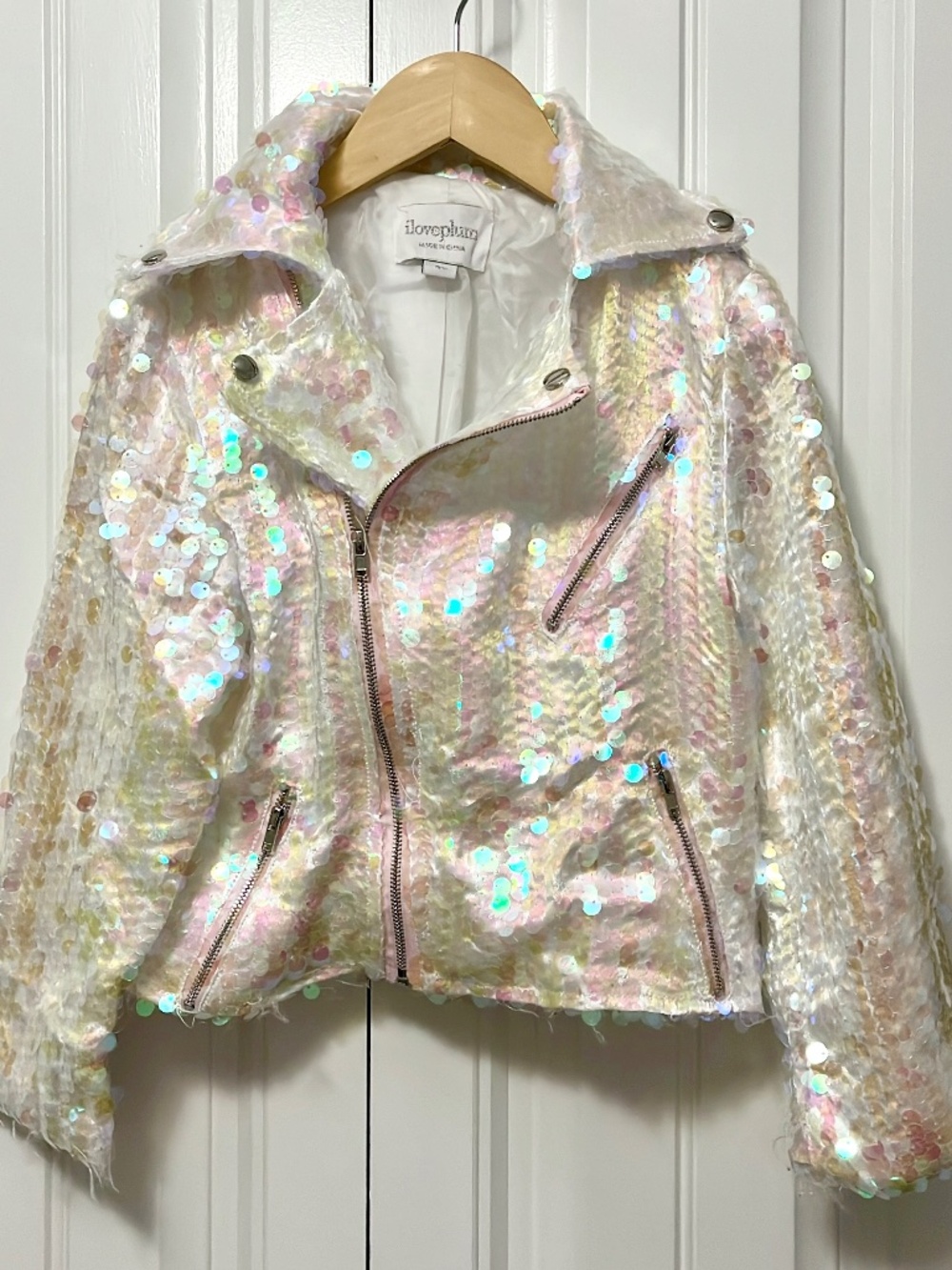 ILovePlum iridescent sequin jacket